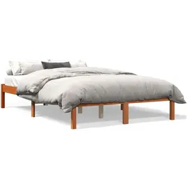 vidaXL Massivholzbett 120 x 200 cm Wachsbraun