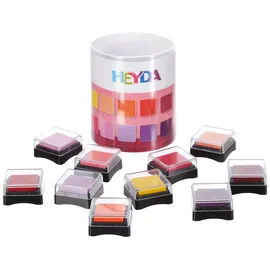 Heyda StempelkissenSet (Sunrise) 3 x 3 cm , 10 Rot-Töne sortiert