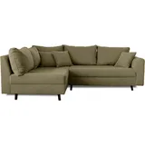 lisa design Rune, Ecksofa links, 4-Sitzer, aus Cord , Grün - Grün