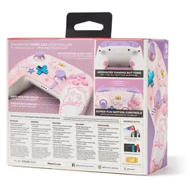 PowerA Enhanced Wireless Controller Princess Peach Plaid Rosa Nintendo Switch