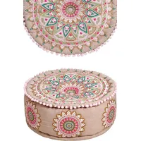 Marrakesch Orient & Mediterran Interior Pouf Baumwolle ø 50 cm Mehrfarbig