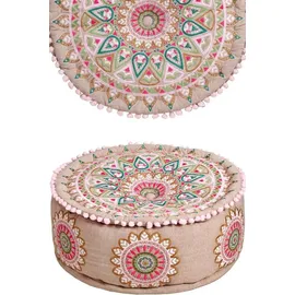 Marrakesch Orient & Mediterran Interior Pouf Baumwolle ø 50 cm Mehrfarbig
