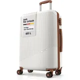 Travelite Bali 4-Rollen M 67 cm / 65 l weiß/cognac