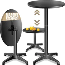 CASARIA Bistrotisch Ø 60 x 70-115 cm Schwarz