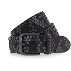 b.belt Nietengürtel Leder (schwarz schwarz) Gürtel Schwarz Damen