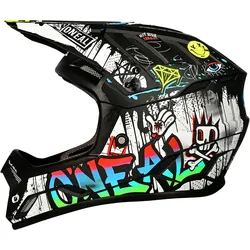 ONeal Backflip Rancid, Fahrradhelm - Schwarz/Weiß/Rot/Blau/Grün - XL