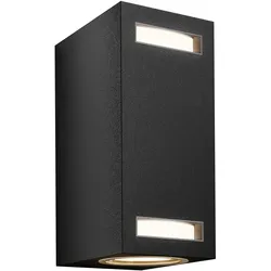 Leona | Wandstrahler | Aluminium | Außen | Schwarz | Wand Strahler Lampe Leuchte Außen Spot Garten Terrasse