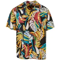 URBAN CLASSICS Viscose Aop Resort Kurzarmhemd Toucans S