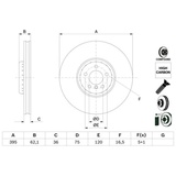 Bosch Bremsscheibe 0986479E84]