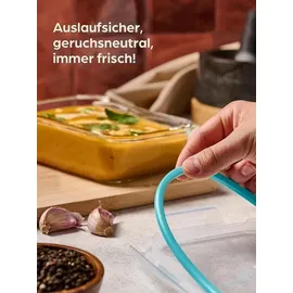 Praknu Frischhaltedose Glasbehälter weiß 1,0 l 4-teiliges Set