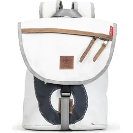 360 Grad 360° Taschen Landgang Mini Rucksack Segel weiß, Zahl grau,