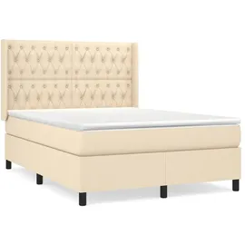 vidaXL Boxspringbett 140 x 200 cm Creme