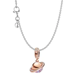 Pandora 28207 Damen-Kette Planet Saturn Roségoldfarben Geschenkset