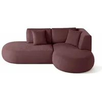 Lisa Design Santorini - 4-Sitzer Modulares Ecksofa rechts - aus strukturiertem Stoff , Pflaume - Violett