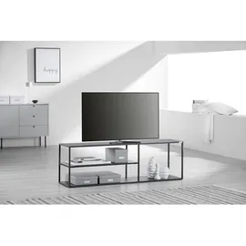 CARRYHOME Tv-Element, Schwarz, Metall, 1 Fächer, 140x45x35 cm, Wohnzimmer, TV Möbel, TV-Elemente