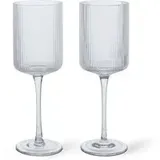 Ferm Living Weißweinglas Set Ripple clear