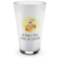 Mr. & Mrs. Panda Glas Glühwürmchen - Transparent - Geschenk, Latte Macchiato, Tiermotive, J, Premium Glas, Hitzebeständig