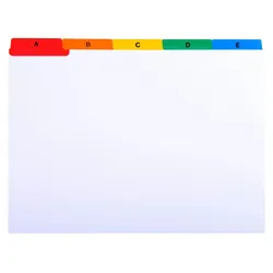 Exacompta 13998E 10x Set Trennblätter alphabetisch aus weißem Karton 160 g/m2, 160x210 mm - Weiß