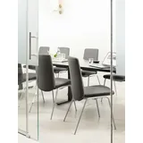 Polsterstuhl STRESSLESS "Laurel", grau (metal grau paloma, schwarz matt), B:57cm H:92cm T:59cm, Leder PALOMA: PALOMA ist ein durchgefärbtes Semianilin-Möbelleder mit natürlicher Narbung., Stühle, Polsterstuhl, Low Back, Größe L, mit Beinen aus Stahl in Schwarz matt