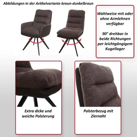 MCW Esszimmerstuhl MCW-G66, Küchenstuhl Stuhl, drehbar Auto-Position Stoff MVG - 2 Jahre Gewährleistung - mind. 14 Tage Rückgaberecht - Grau, Textil, 59x93x68 cm, Esszimmer, Stühle, G66-6