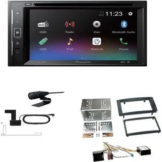 EHO Pioneer AVH-A240DAB Autoradio Bluetooth DAB DVD USB passend für Volkswagen VW T5 Transporter 2003-2015 rechtwinklig, schwarz inkl Canbus