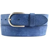 BELTINGER Damen-Gürtel aus weichem Vollrindleder Vintage-Look 4 cm | Jeans-Gürtel für Damen 40mm | Ledergürtel Used-Look | Blau 110cm - 110 cm (Gesamtlänge 125 cm)
