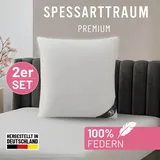 SPESSARTTRAUM Gänsefederkopfkissen Premium 80 x 80 cm Weiß
