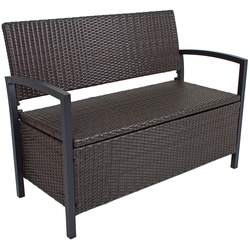 Garden Pleasure Parkbank Ferrara mit Staufach, Coffee
