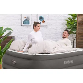 BESTWAY TriTech® Doppelluftbett Fashion FlockTM mit integrierter Elektropumpe 203 x 152 x 56 cm