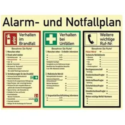 Alarm-/Notfallplan ASR A1.3/DIN EN ISO 7010/DIN 67510 L620xB480mm Ku.