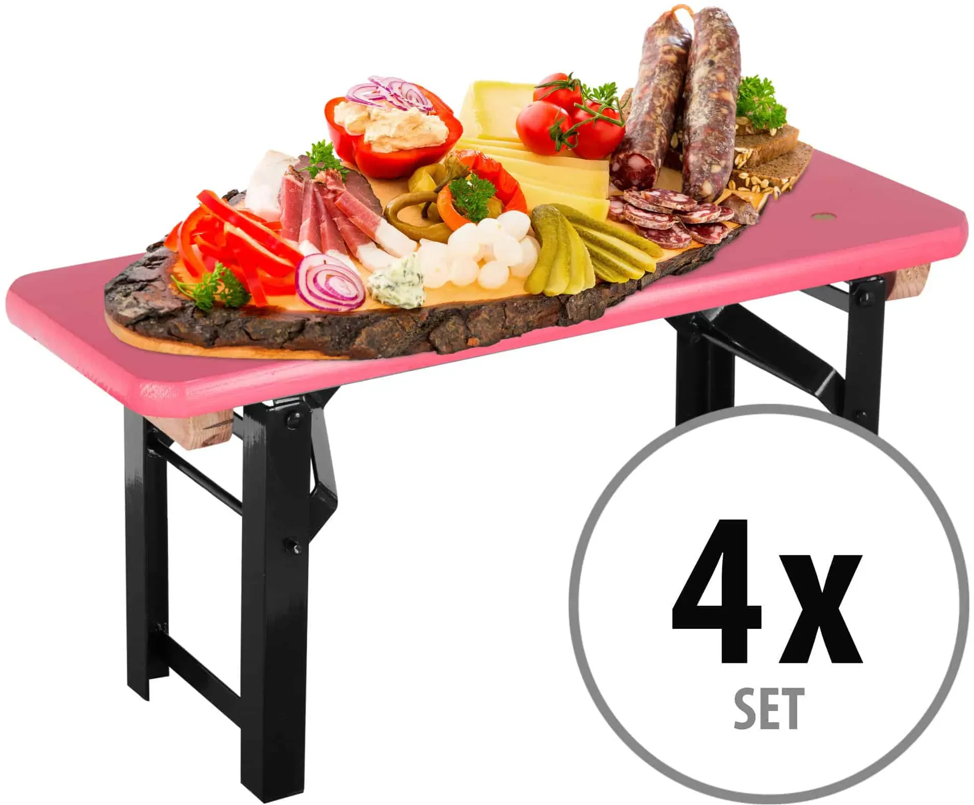 Stagecaptain BB-55 PI Hirschgarten Bierzeltbankerl Pink 4x Set