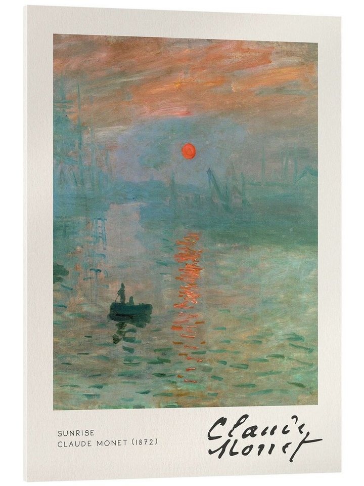 Posterlounge Acrylglasbild Claude Monet, Sunrise, Schlafzimmer Modern Malerei 50 cm x 70 cm