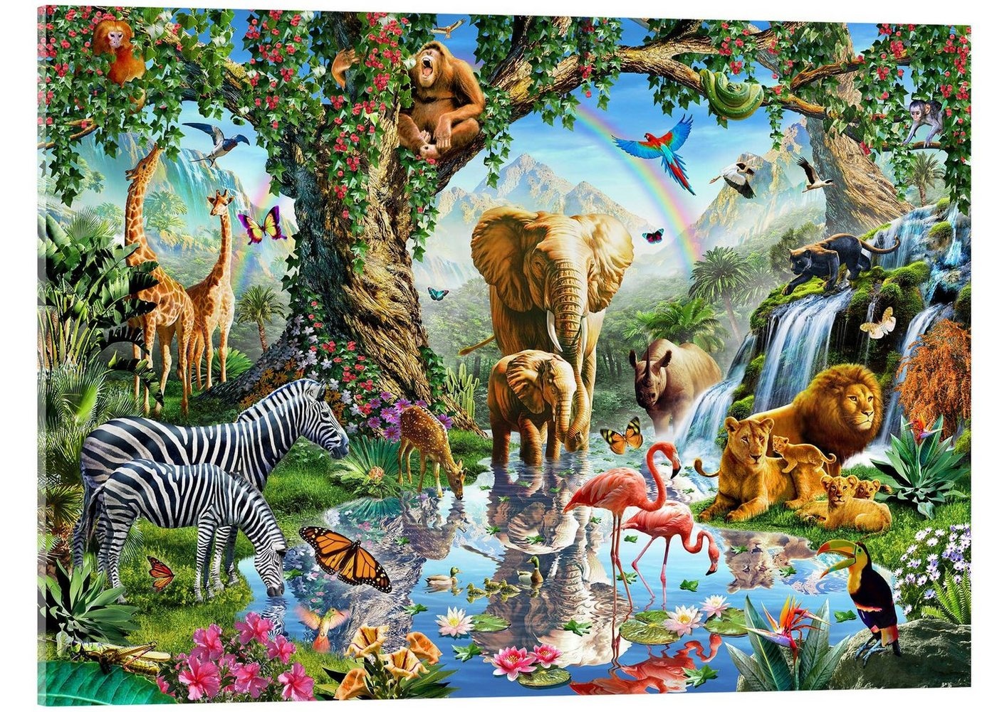 Posterlounge Acrylglasbild Adrian Chesterman, Das Paradies der Tiere, Kinderzimmer Digitale Kunst 70 cm x 50 cm
