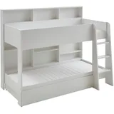 RELITA Etagenbett RELITA "Sely, viel Funktion auf kleinem Raum, 2 Liegeflächen, modernes Design", weiß dekor, weiß dekor, weiß dekor, B:128cm H:168cm L:209cm, Etagenbetten, Etagenbett, viel Stauraum, pflegeleichte Melamin Oberfläche, 3 Farben zur Wahl