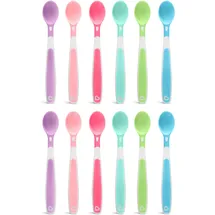 Munchkin Soft Tip Toddler & Baby Spoons| Baby Weaning Spoons Set with Ergonomic Handles| Dishwasher Safe Plastic Cutlery| BPA Free Baby Feeding Spoons & Dessert Spoons for Babies| 12 Pack
