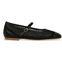 Alpe für Damen. 542013 Hübsche Leder Ballerinas schwarz (39), Wohnung, Schnalle, Lässig