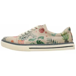 Sneaker DOGO "Damen Sneaker Plant Lady Vegan Damen Sneaker / Female", Damen, Gr. 36, Normalschaft, bunt (natur), Lederimitat, Schuhe Schnürschuh Skaterschuh Sneaker low, Vegan