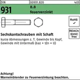 OEM Sechskantschraube DIN 931 M27 x 120 8,8 feuerverzinkt 1 Stück