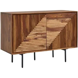 KADIMA DESIGN Sideboard 100x71x40 cm Sheesham Massivholz / Metall Anrichte, Kommode mit zwei Türen, Kommodenschrank Holz Modern, Standschrank