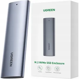 UGREEN 10902 Speicherlaufwerksgehäuse SSD-Gehäuse, M.2 M.2, USB Anschluss, Silber