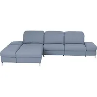 Himolla Ecksofa, Hellblau, Leder, Echtleder, Longlife-Leder, 3,5-Sitzer, Ottomane links, L-Form, 319x213 cm, Blauer Engel, Goldenes M, Emas, erweiterbar, Typenauswahl, Lederauswahl, Stoffauswahl, Sitzqualitäten, seitenverkehrt erhältlich, Bettfunktion Hocker Rücken echt, individuell planbar, Wohnzimmer, Sofas & Couches, Wohnlandschaften, Ecksofas