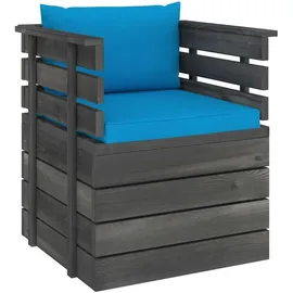 vidaXL Gartensessel grau/hellblau