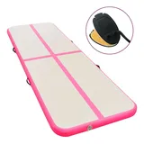 vidaXL Aufblasbare Gymnastikmatte mit Pumpe 600x100x10 cm PVC Rosa