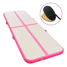 vidaXL Aufblasbare Gymnastikmatte mit Pumpe 600x100x10 cm PVC Rosa