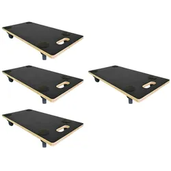 PROREGAL Mega Deal 4x Profi Transportroller mit 4 Rollen | HxBxT 11,5x30x60cm | Traglast 200kg | Siebdruckplatte | Schwarz | Möbelroller Rollbrett