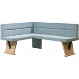 Home Affaire Eckbank HOME AFFAIRE "Laros", blau (türkis, dekor eiche ontario), B:182cm H:87,5cm T:141cm, Holzwerkstoff, Massivholz, Sitzbänke, Eckbank, Bezug in verschiedenen Qualitäten und Farben