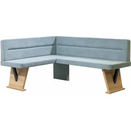 Home Affaire Eckbank HOME AFFAIRE "Laros", blau (türkis, dekor eiche ontario), B:182cm H:87,5cm T:141cm, Holzwerkstoff, Massivholz, Sitzbänke, Eckbank, Bezug in verschiedenen Qualitäten und Farben