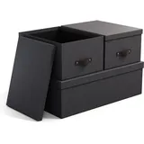Bigso Box of Sweden Aufbewahrungsbox Inge 3er Set 1-tlg. schwarz