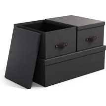 Bigso Box of Sweden Aufbewahrungsbox Inge 3er Set 1-tlg. schwarz