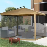 Outsunny Ampelschirm 295 x 295 cm Beige